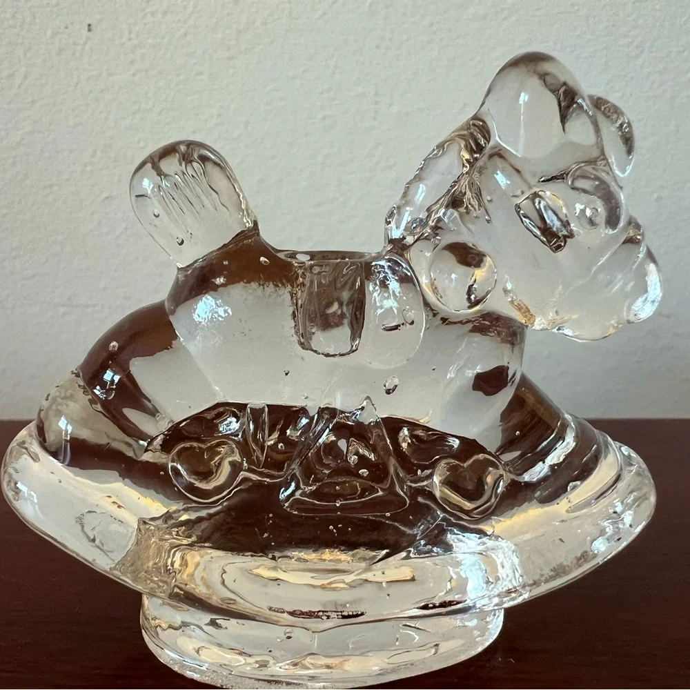 Vintage‎ First Birthday Glass Rocking Horse Candle Holder